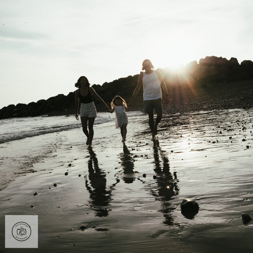 family sunset beach shoot